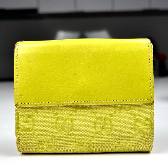 GUCCI LIME GREEN JACKIE LOGO WALLET - Picture 2 of 10